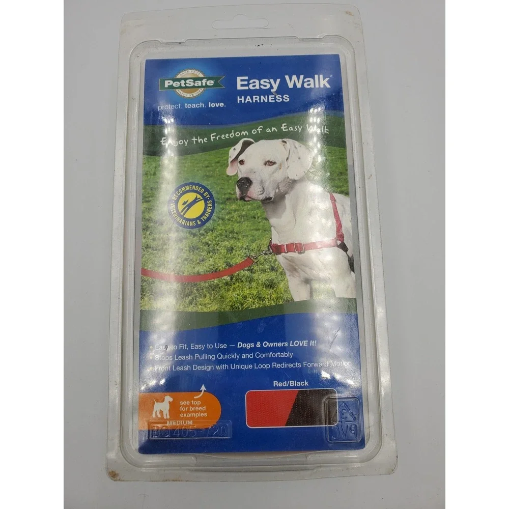 Pet Safe Dog Harness Medium Large Red Black Easy Walk No Pull Adjustable
